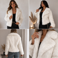 Chaqueta de pelo blanca entallada, talla 12 UK / 40 EU