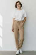 Pantalón jogger de punto fino talla única para mujer