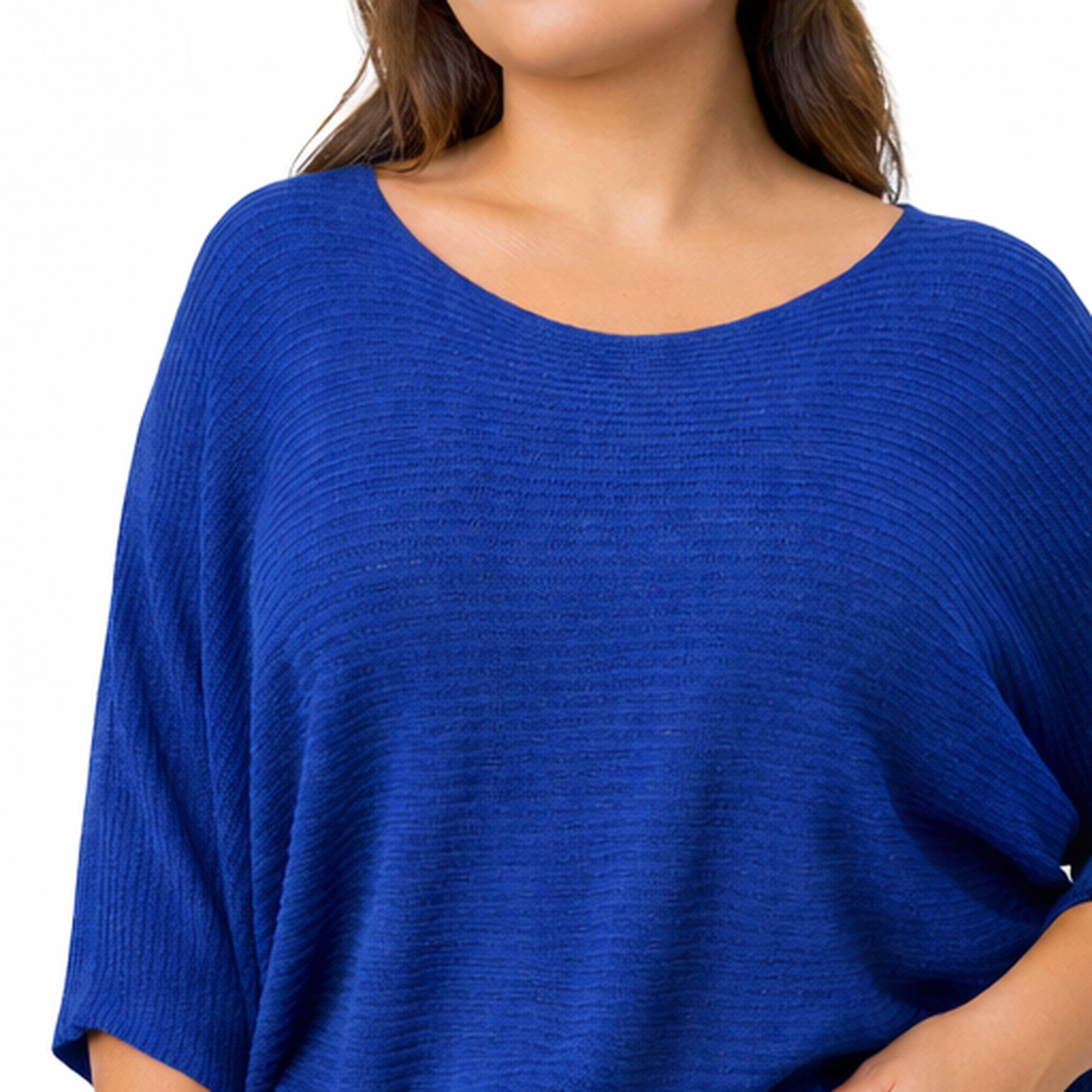 Jersey de punto fino oversize cuello barco mujer (talla única)