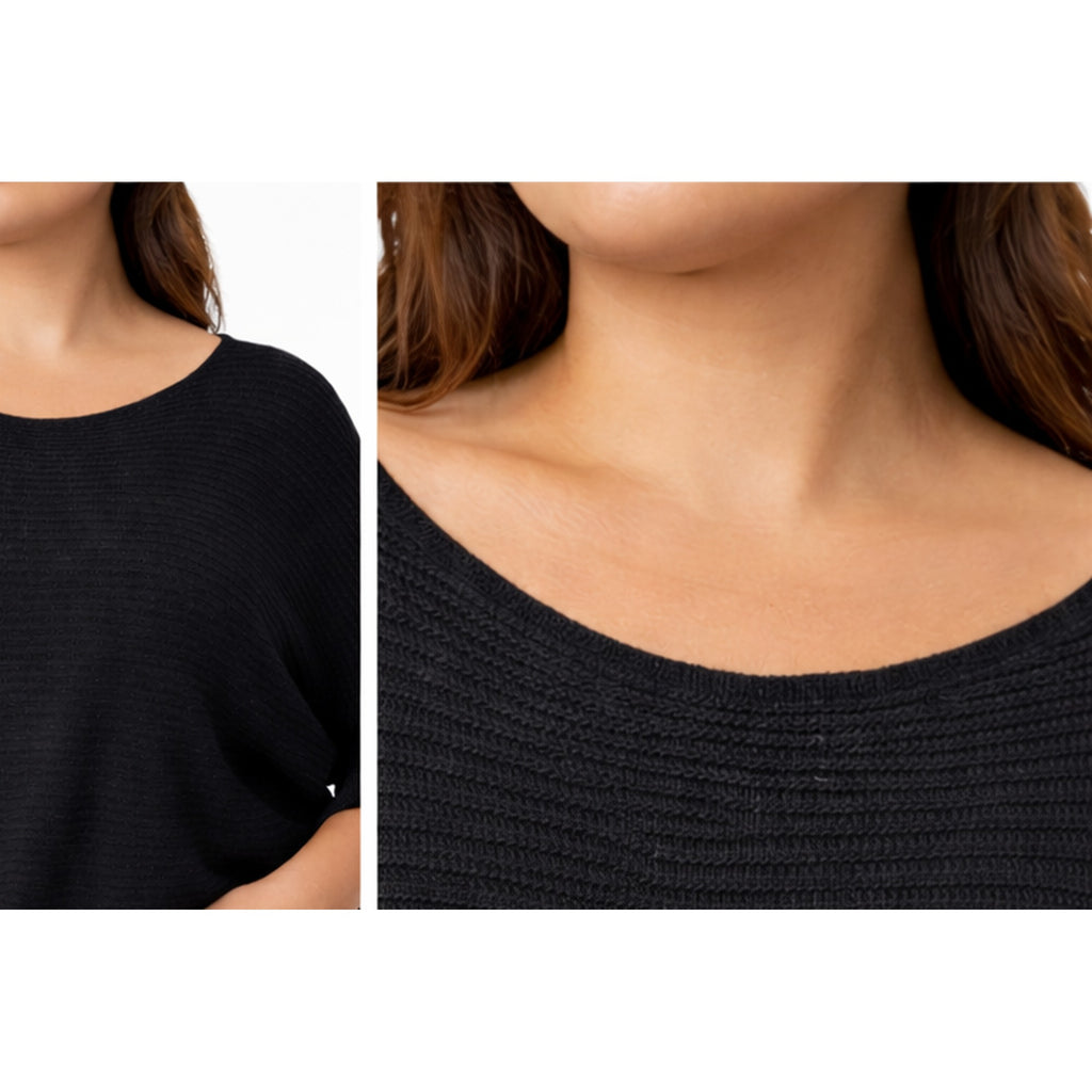 Jersey de punto fino oversize cuello barco mujer (talla única)