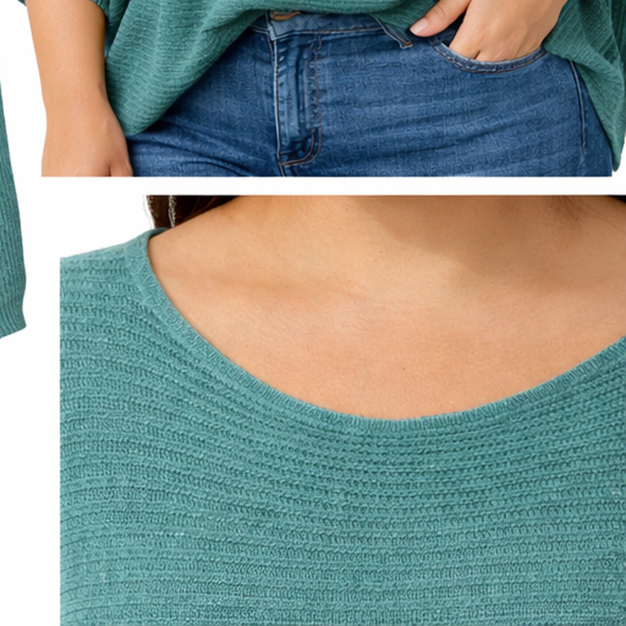 Jersey de punto fino oversize cuello barco mujer (talla única)