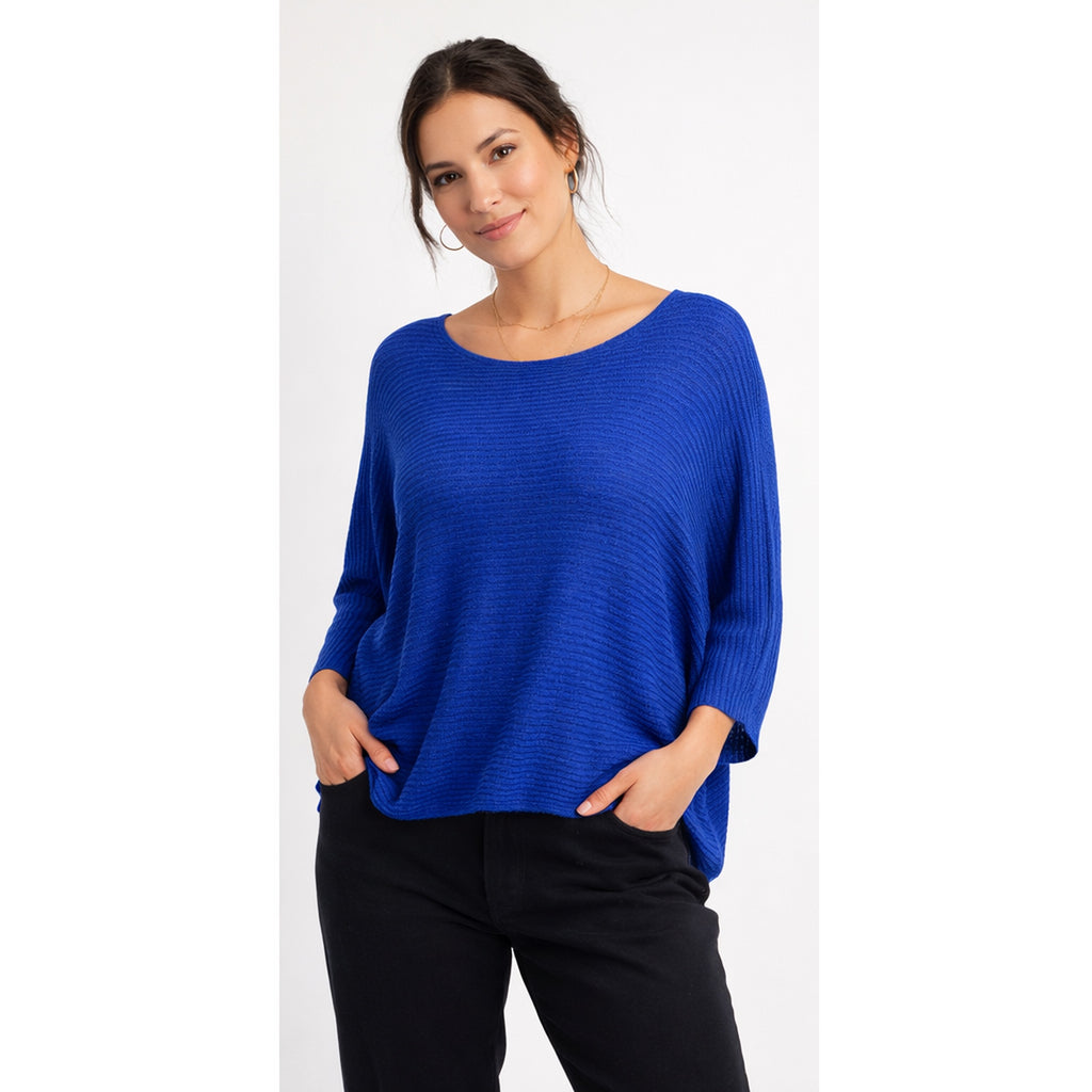 Jersey de punto fino oversize cuello barco mujer (talla única)