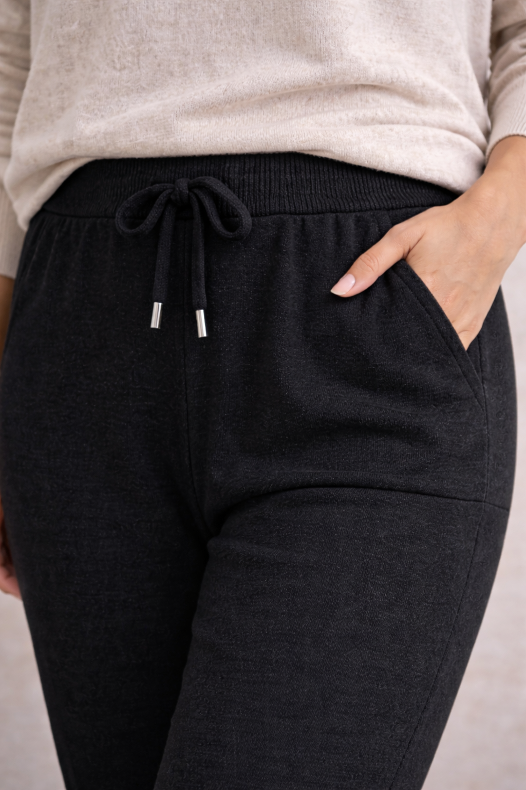 Pantalón jogger de punto fino talla única para mujer